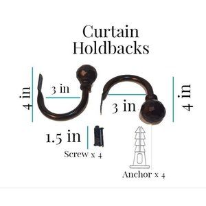 SZXIMU Heavy Duty Curtain/Drapery Holdbacks Brushed Bronze W/ Screws-2 Pieces